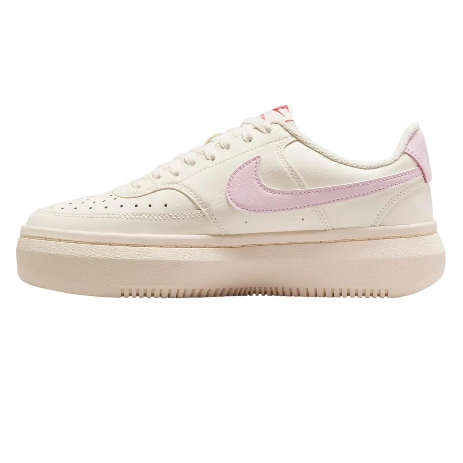 Baskets Motif/style Swoosh COURT VISION Femme (Blanc / Rose) 3/4