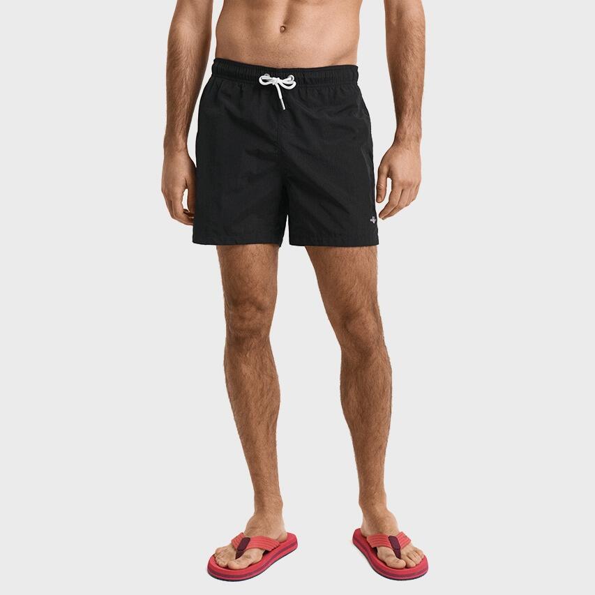 Heren Zwemshort Basic Mini Logo Zwart 3/4
