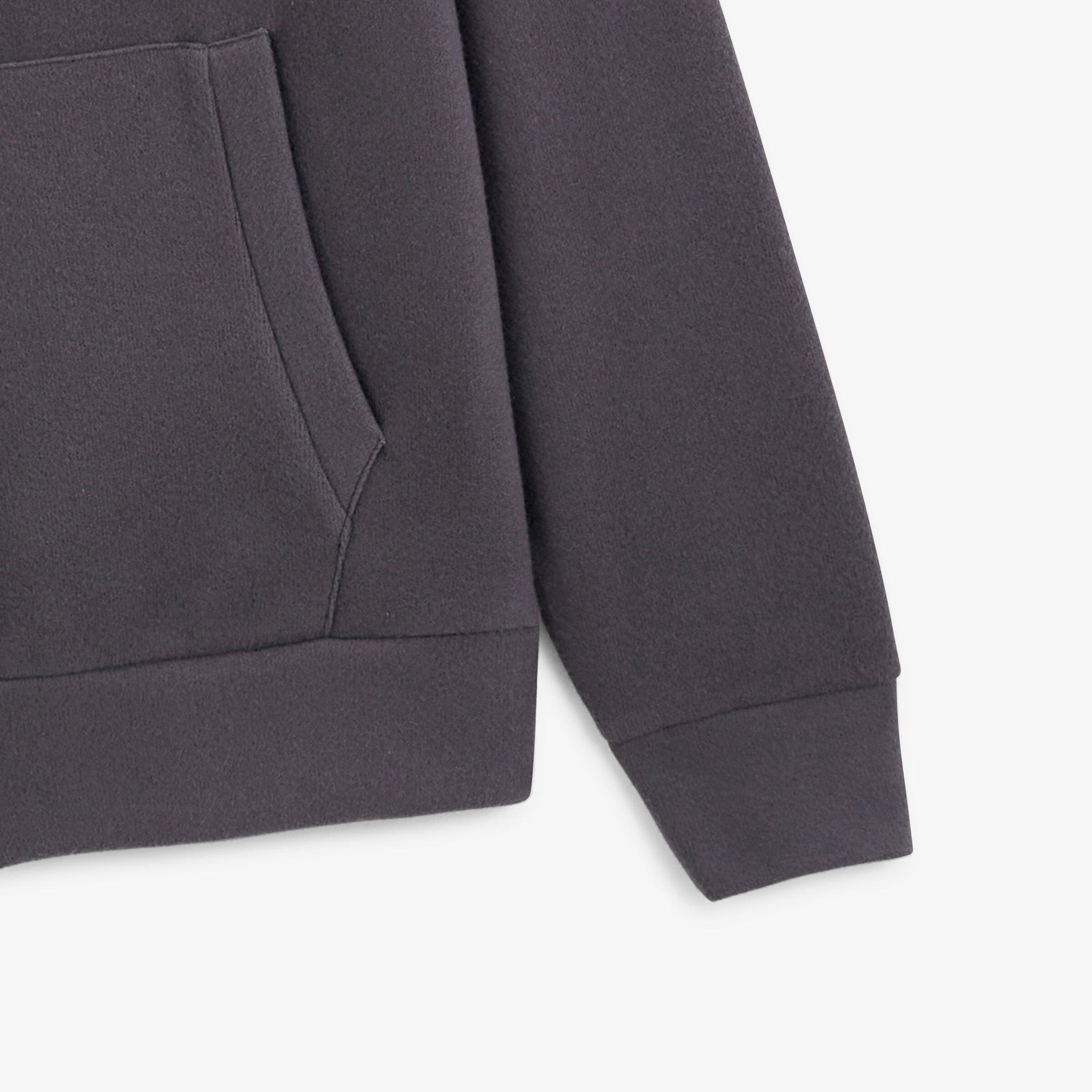 Felpa con zip French Rib e collo a camicia 4/4
