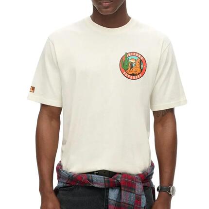 Superdry Herren T-Shirt Beige Travel Postcard