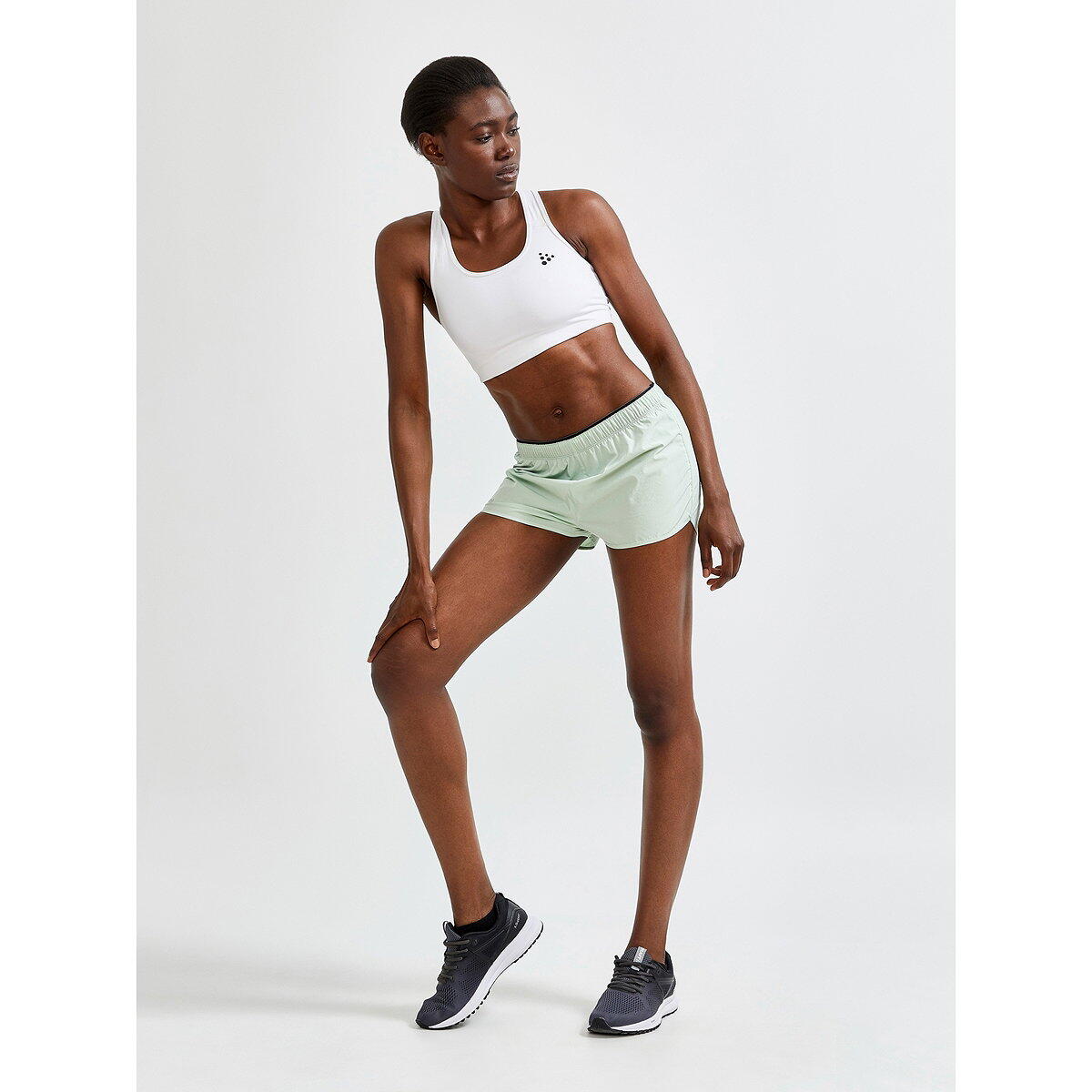 Brassière d'entraînement - Fitness - Femme - Naudraal, maintien léger - Blanc 3/4