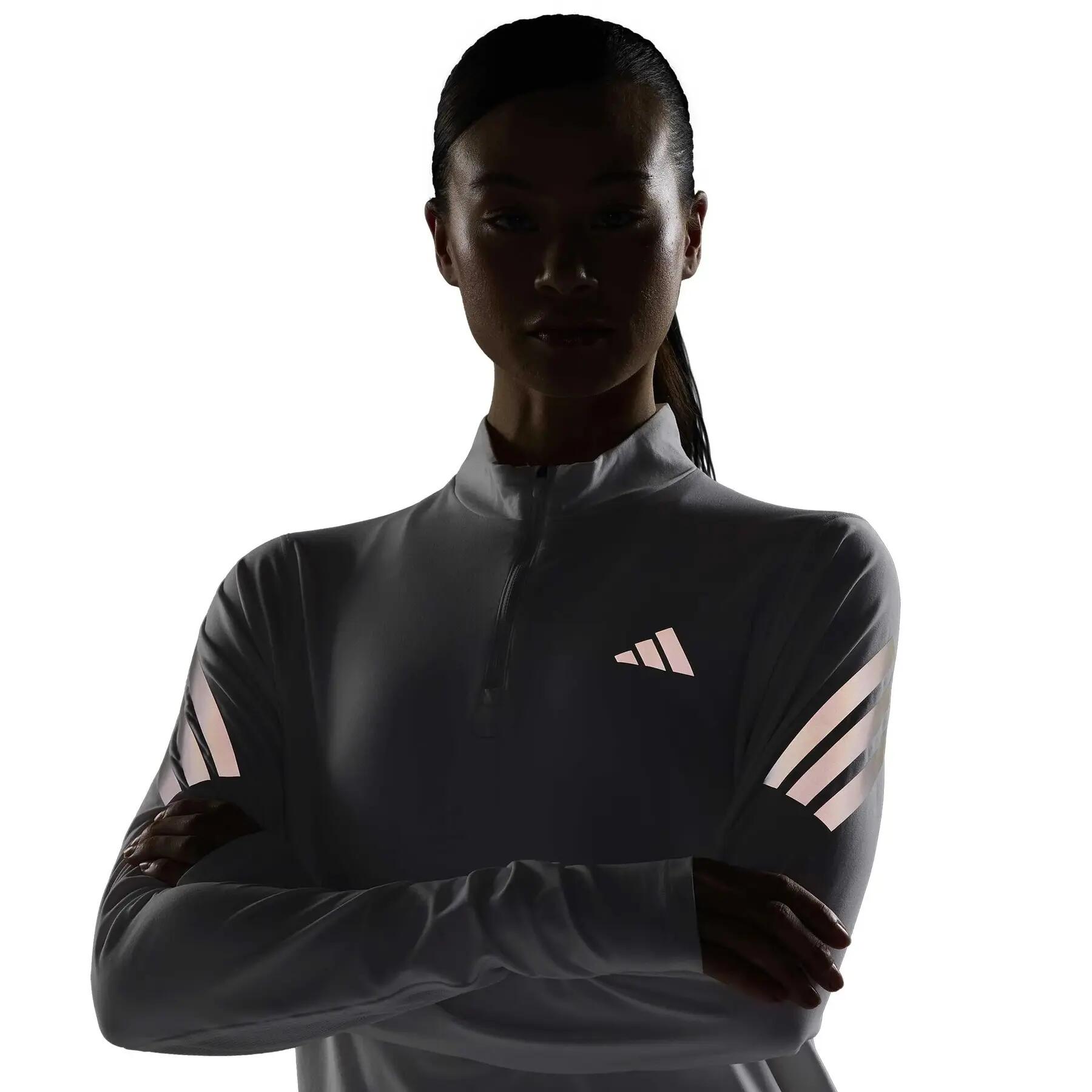Camisola de manga comprida com fecho de correr de 1/4 para mulher adidas Iconic 7/7