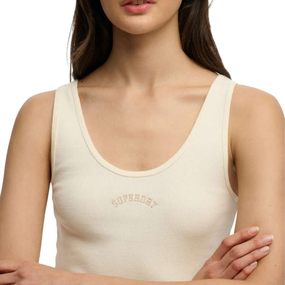 Débardeur Beige Femme Superdry Logo Scoop 3/3
