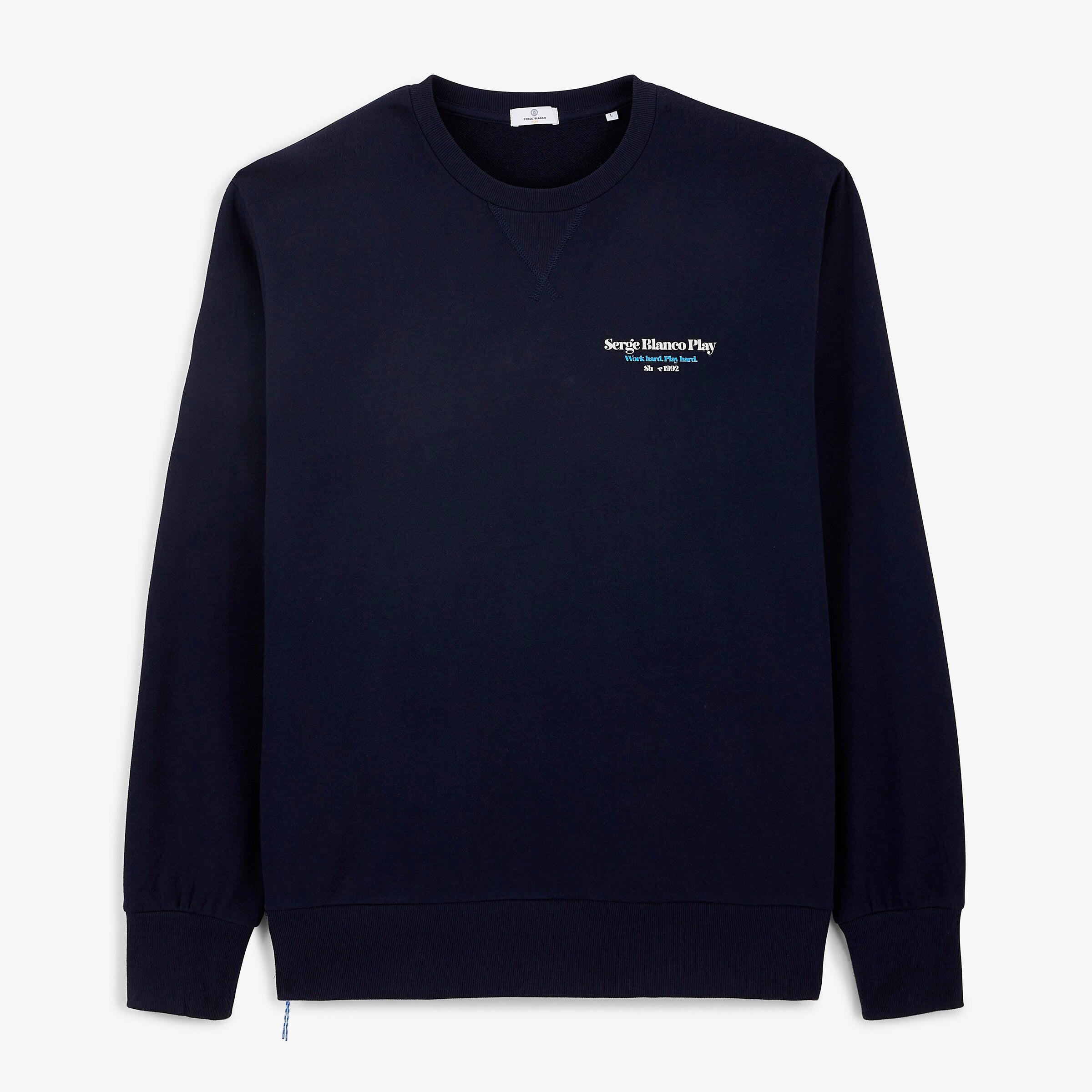 Sweat col rond imprimé Friends & Fun bleu marine 2/4