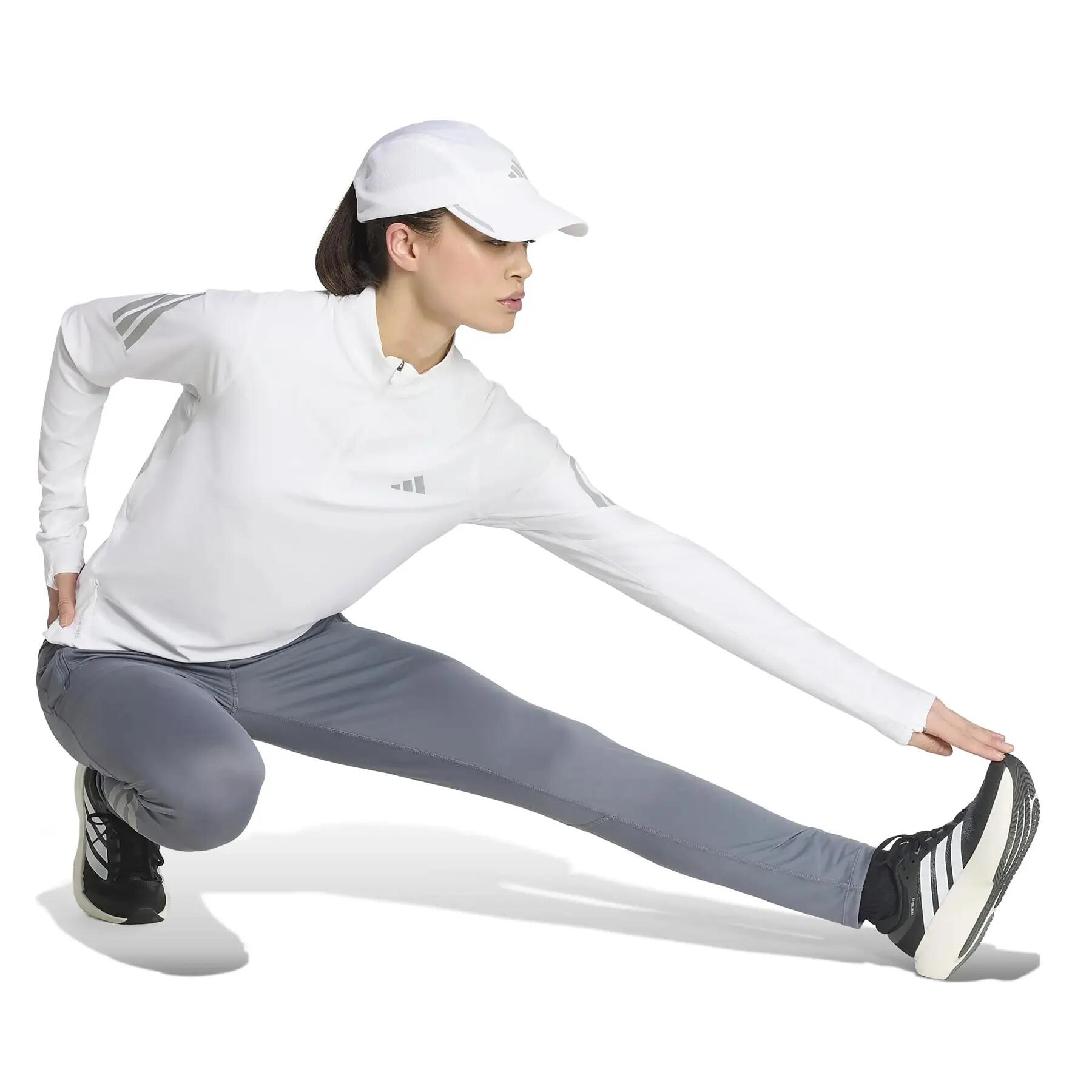 Camisola de manga comprida com fecho de correr de 1/4 para mulher adidas Iconic 3/7