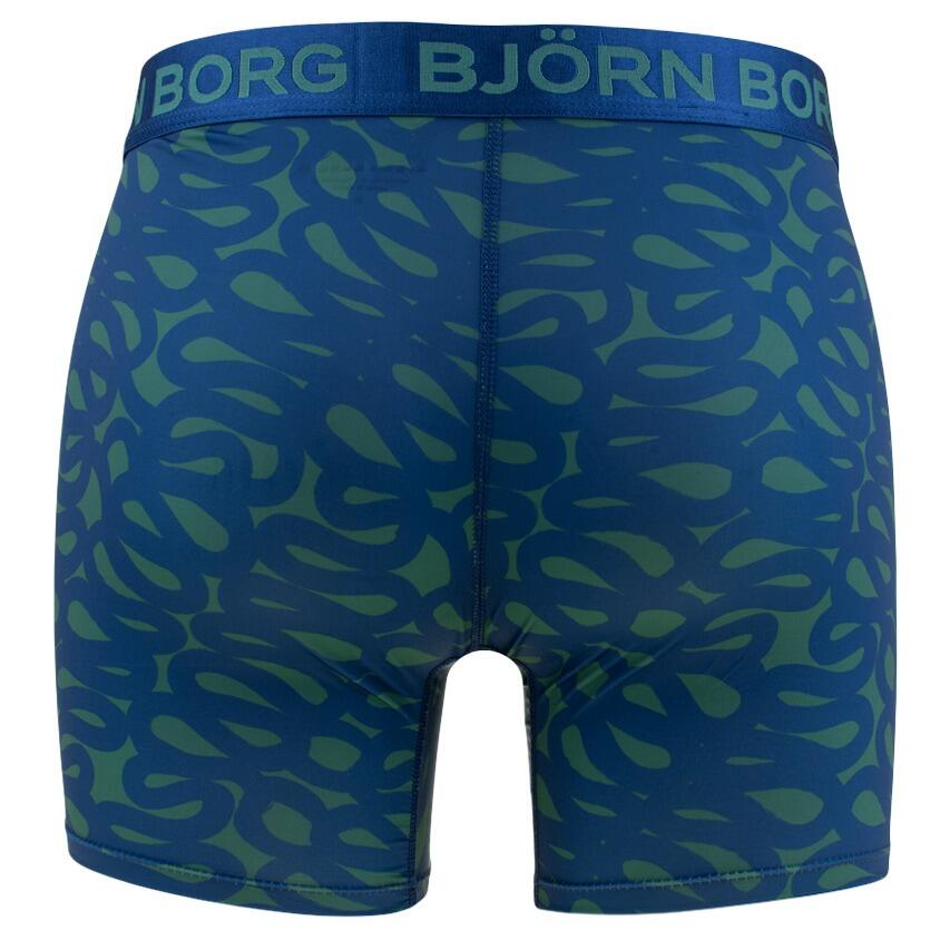 Multi-Sport Heren 3-Pack Microfiber Boxers Basic Print Blauw & Groen 3/7