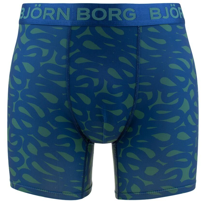 Multi-Sport Heren 3-Pack Microfiber Boxers Basic Print Blauw & Groen 2/7