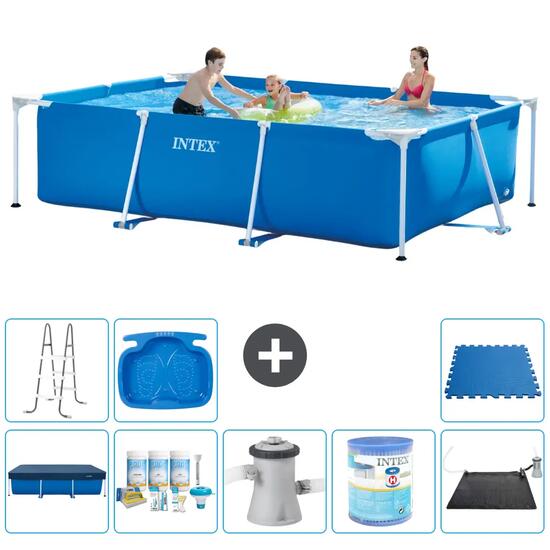 INTEX Piscina con estructura Rectangular - 300x200x75 cm - 9-piezas S30178