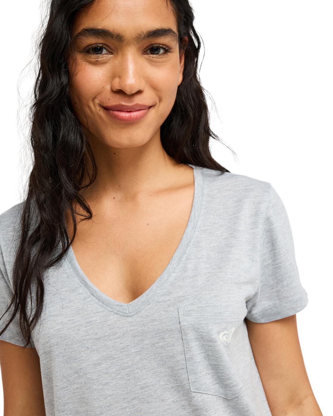 T-Shirt LAGUNA GREEN V NECK Grau Dames 4/4