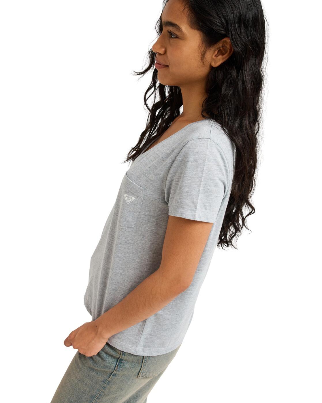 T-Shirt LAGUNA GREEN V NECK Grau Dames 3/4