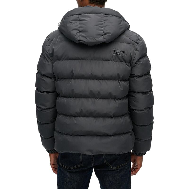 Jachetă de iarnă casual Superdry puffer cu glugă - maro