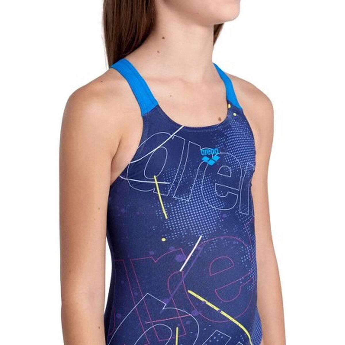 Maillot natation enfant - Dos pro, recyclé - Marine 3/5