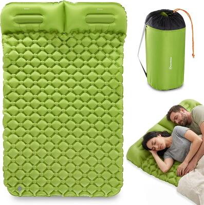 Ultralicht opblaasbaar 2 persoons kampeer matras campmat 2 groen