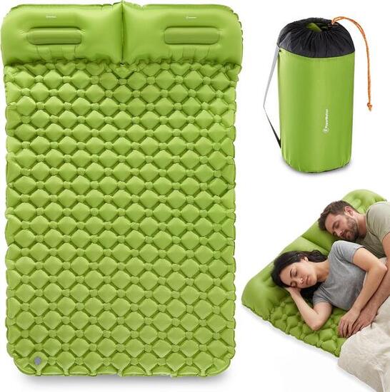 Ultralicht opblaasbaar 2 persoons kampeer matras Campmat 2 groen