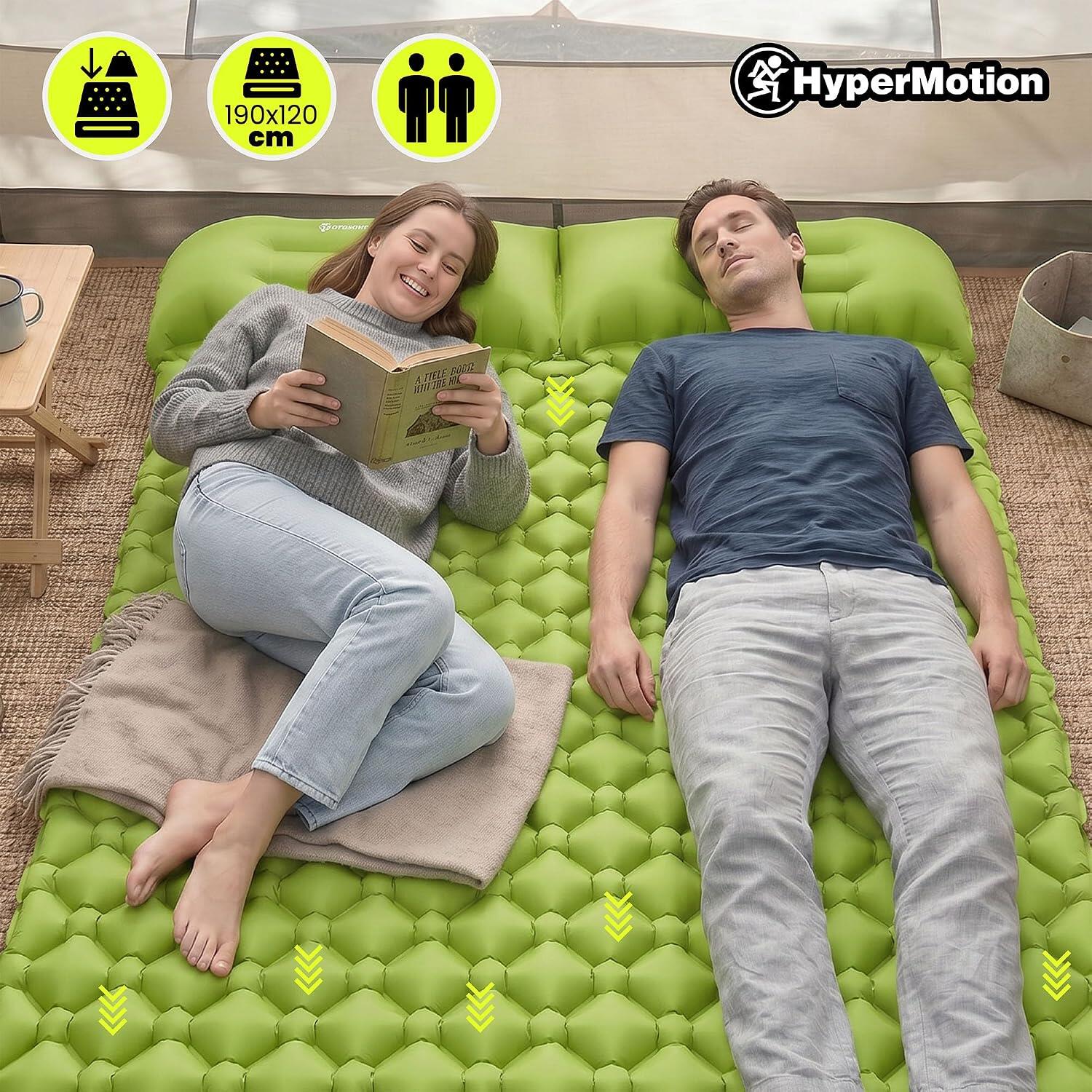 Matelas randonnée gonflable 2 places ultraléger campmat 2 vert 2/9