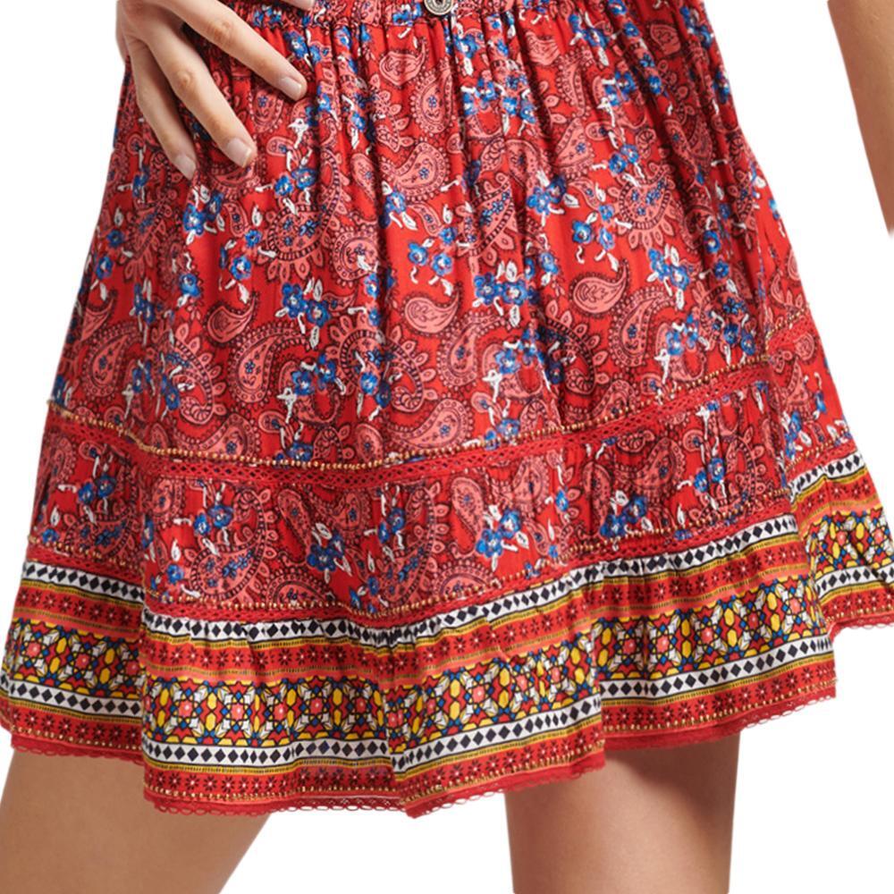 Gonna Superdry Vintage Rossa Decorata da Donna 3/3