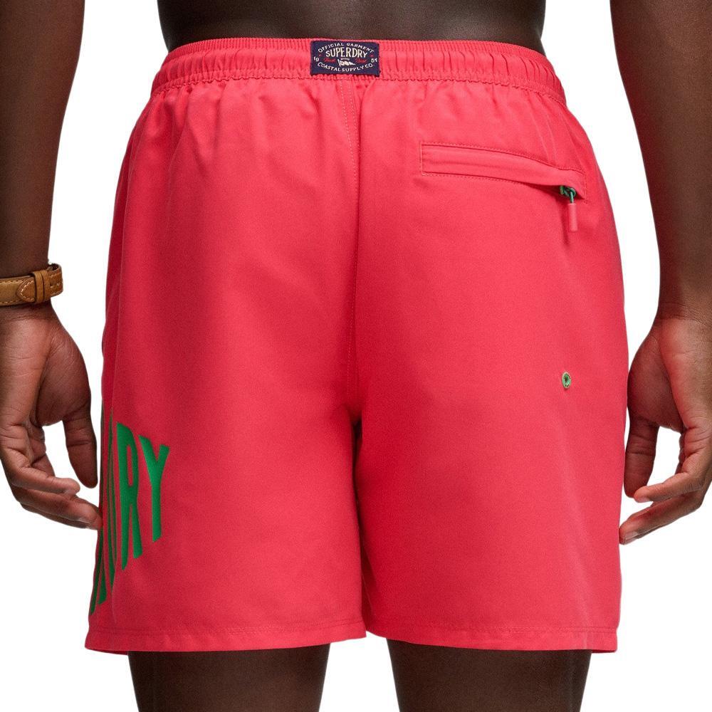 Superdry Badehose für Herren, Rosa/Grün 3/3