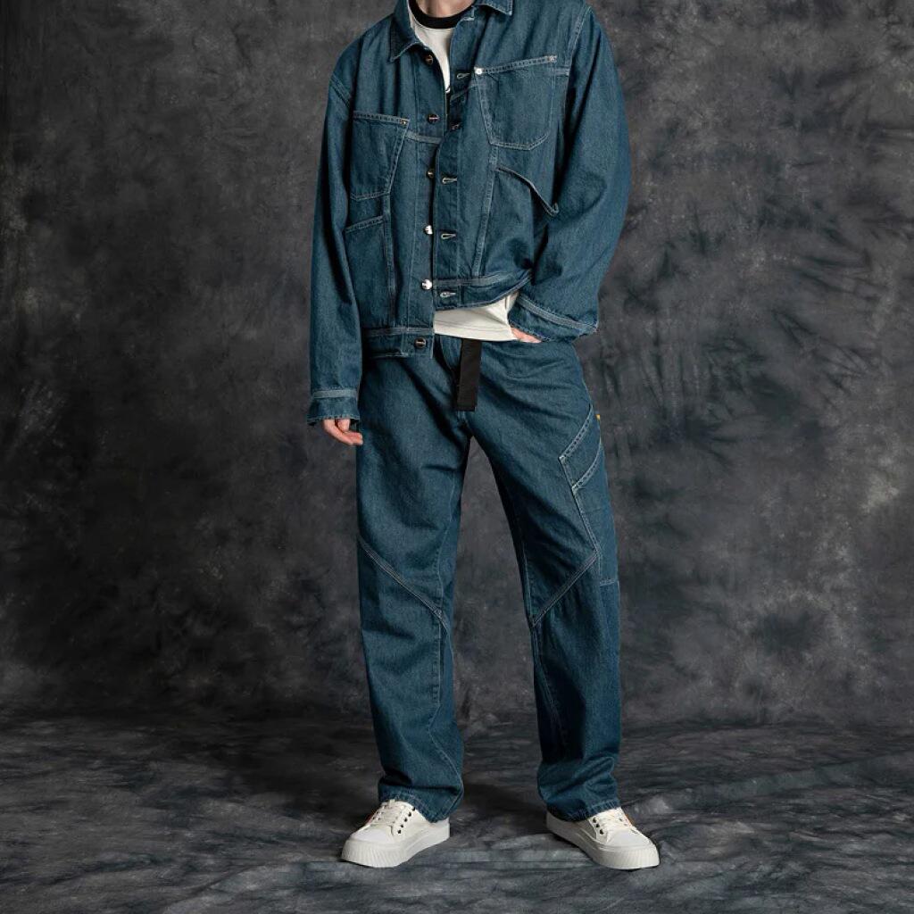 RELAXED FIT CARGO DENIM PANTS 4/5