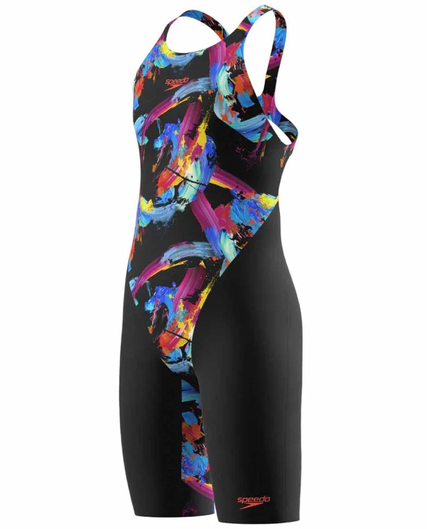 Speedo Girls Fastskin Junior Endurance+ Max Openback Kneeskin - Black/Multi - 3/6