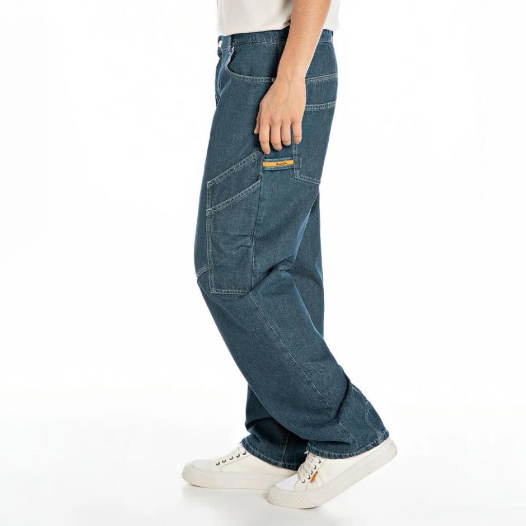 RELAXED FIT CARGO DENIM PANTS 3/5