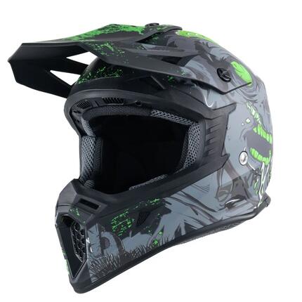Casque intégral VTT / trottinette / motocross SKUD NEGAN Noir Vert