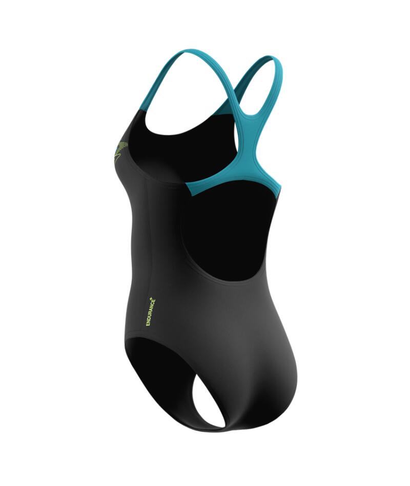 Speedo Badeanzug Medley Logo Medalist HyperTeal/Grün 2/7