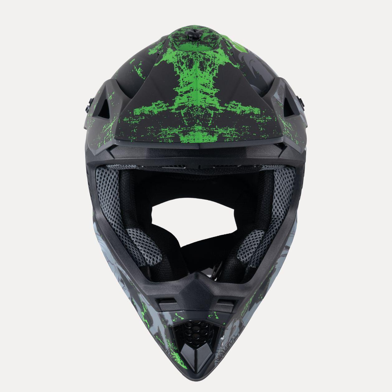 MOTOBLOUZ Casque intégral VTT / Trottinette / Motocross SKUD NEGAN Noir Vert 5/7