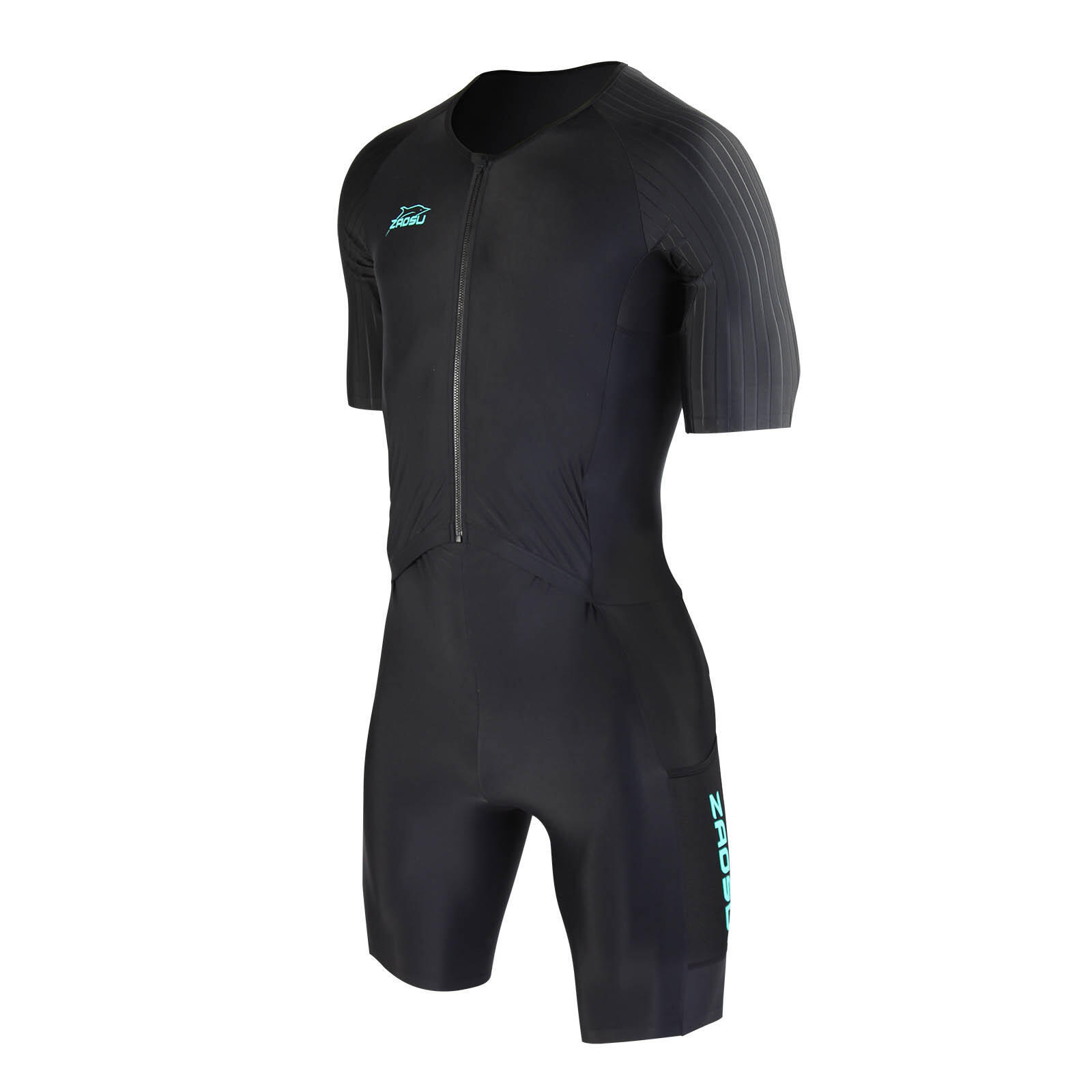 Triathlon Anzug Aerorace Black Trisuit Mittel- und Langdistanz Herren 3/6