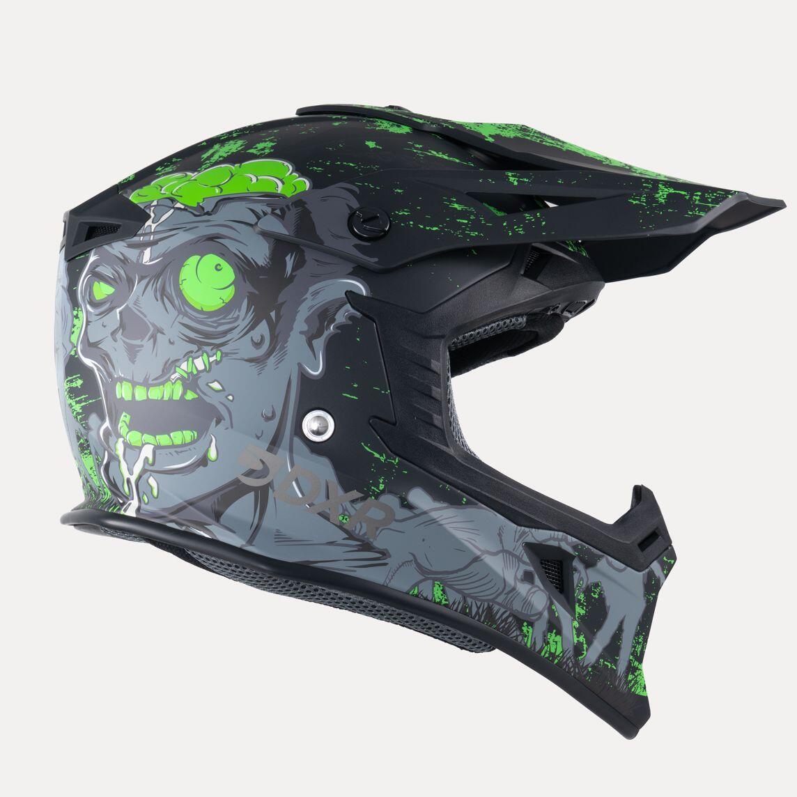MOTOBLOUZ Casque intégral VTT / Trottinette / Motocross SKUD NEGAN Noir Vert 4/7