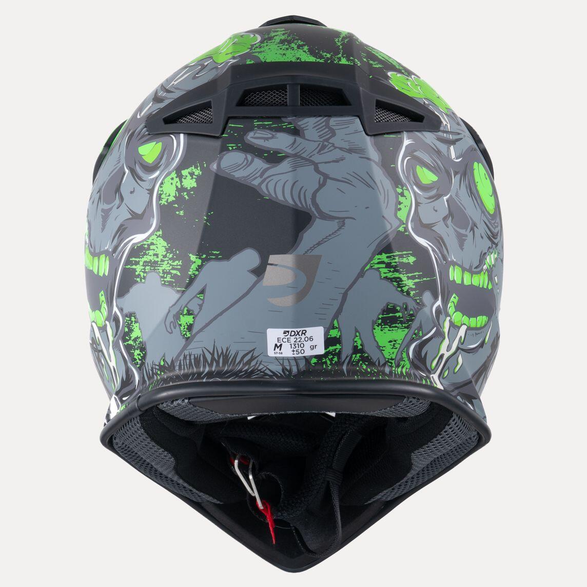 MOTOBLOUZ Casque intégral VTT / Trottinette / Motocross SKUD NEGAN Noir Vert 3/7