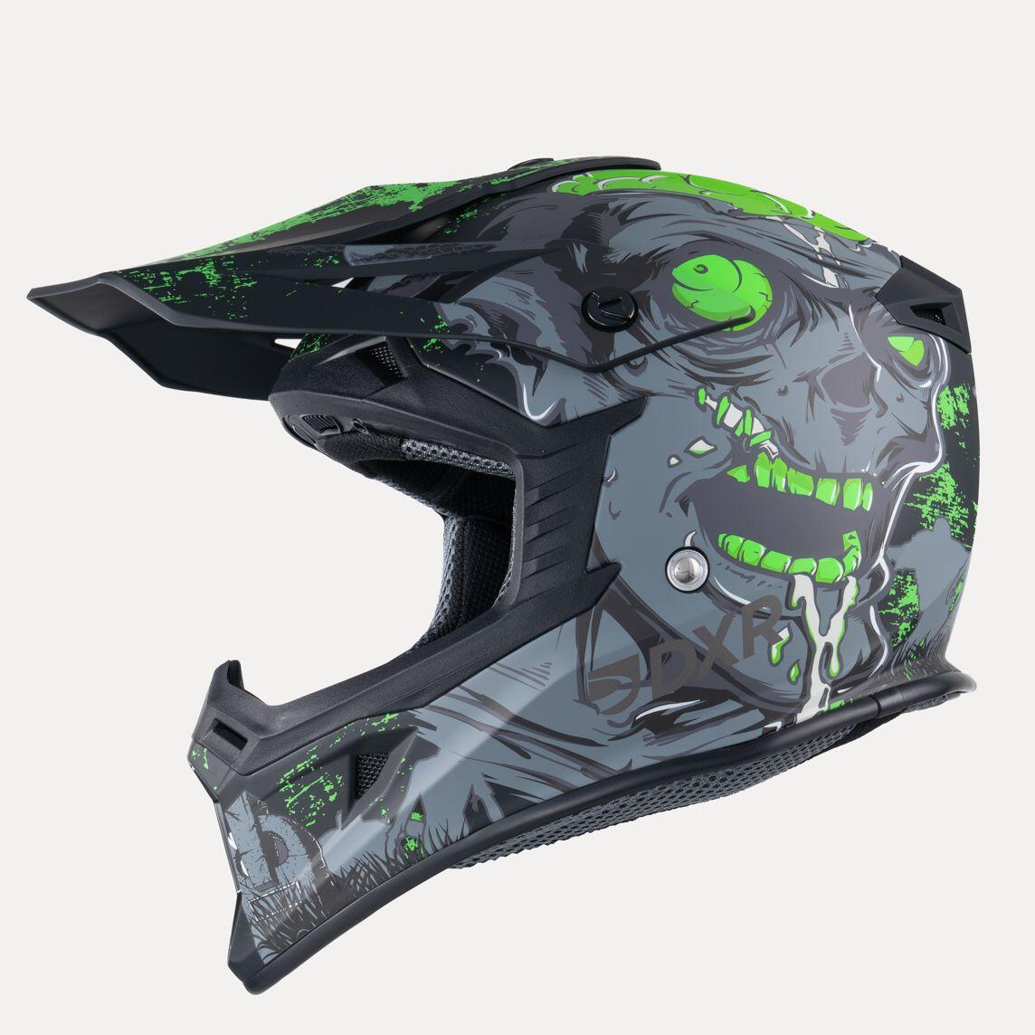 MOTOBLOUZ Casque intégral VTT / Trottinette / Motocross SKUD NEGAN Noir Vert 2/7
