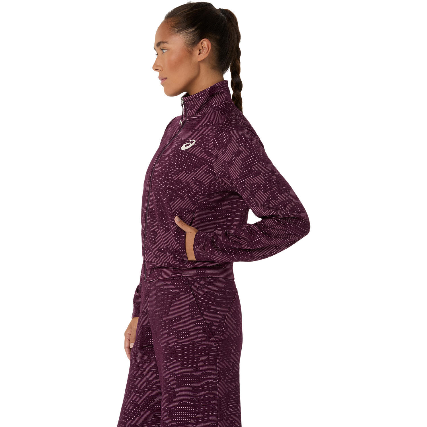 Veste Match  femme, couleur aubergine 3/4