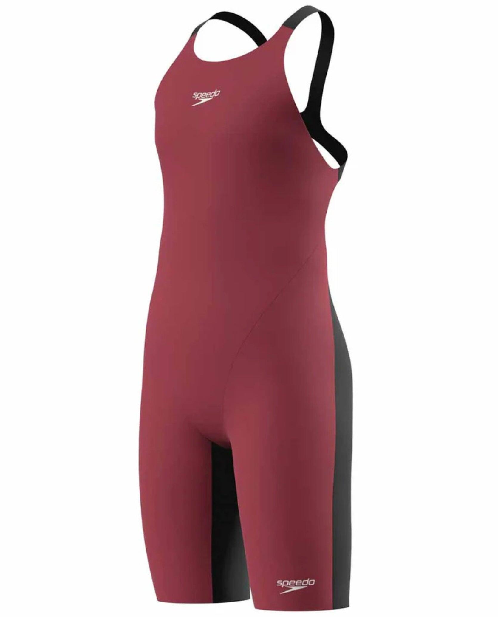 Speedo Girls Fastskin Junior Endurance+ Max Openback Kneeskin - Red/Black - 3/5