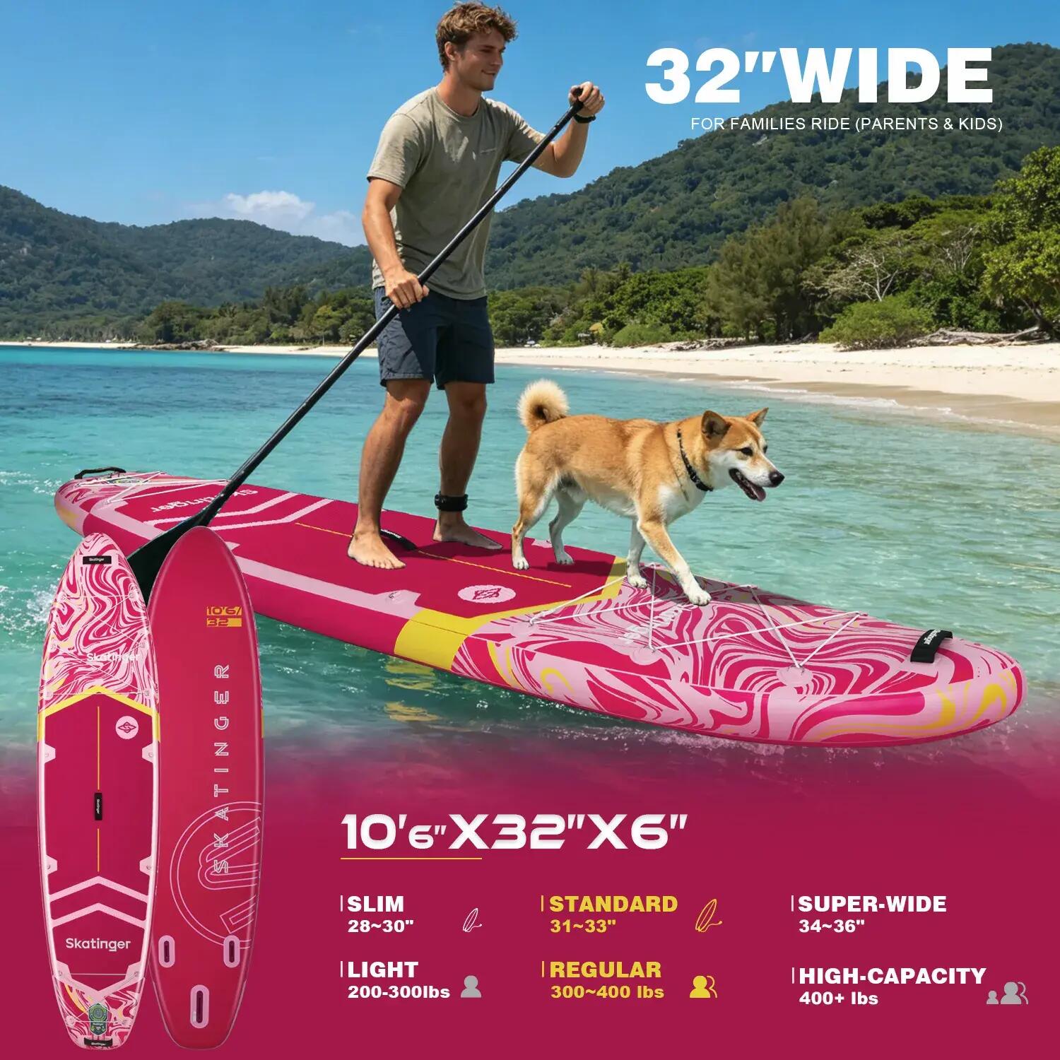 SKATINGER Prana Pink tavola SUP gonfiabile 320x81x15 cm (10'6'') versatile 3/6