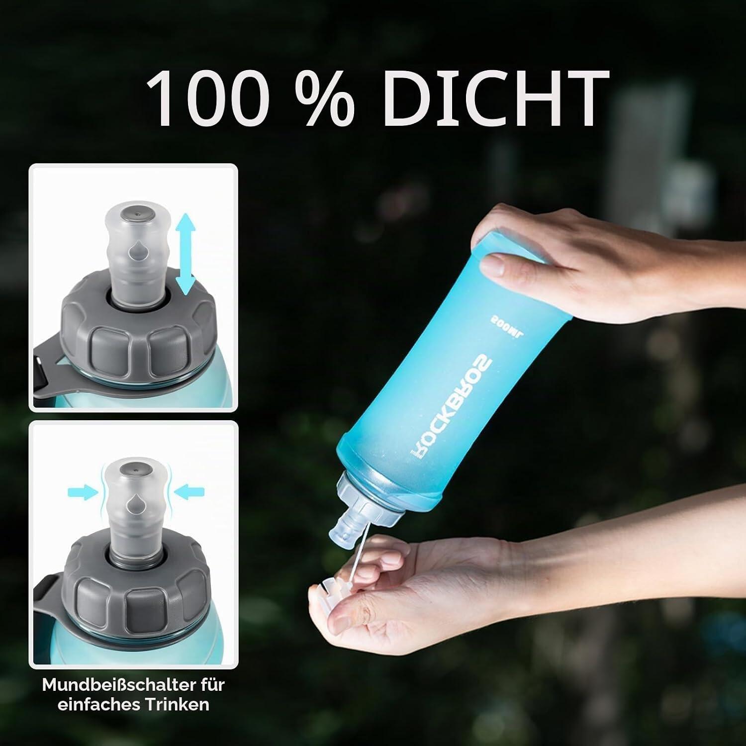 Faltbare Trinkflasche 500ml auslaufsicher BPA-frei 6/7