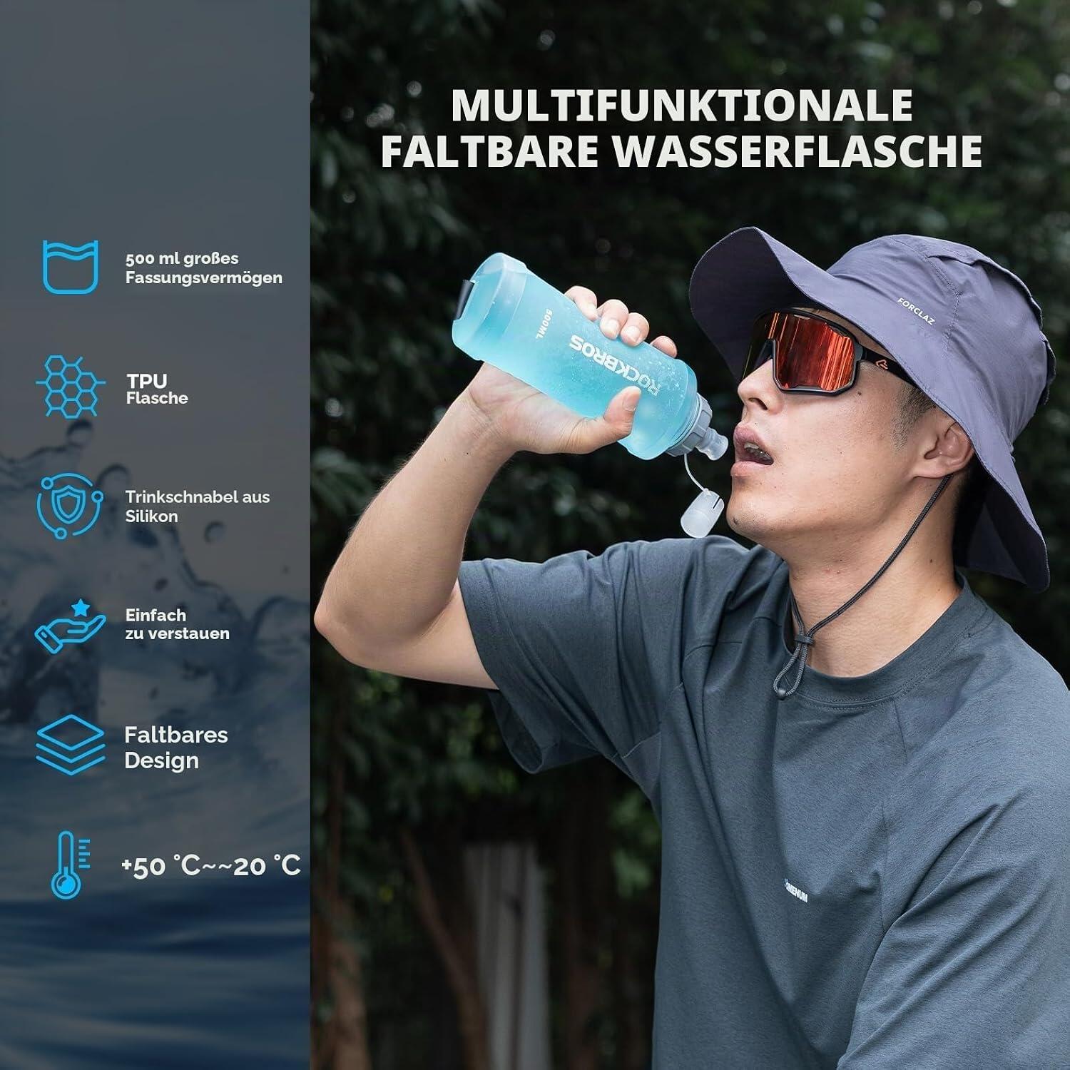 Faltbare Trinkflasche 500ml auslaufsicher BPA-frei 5/7