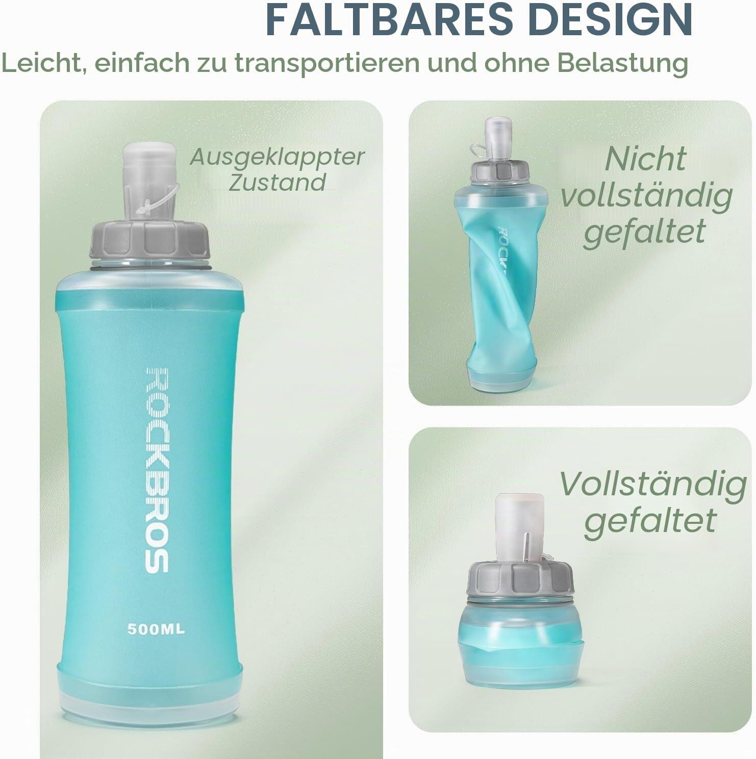 Faltbare Trinkflasche 500ml auslaufsicher BPA-frei 2/7