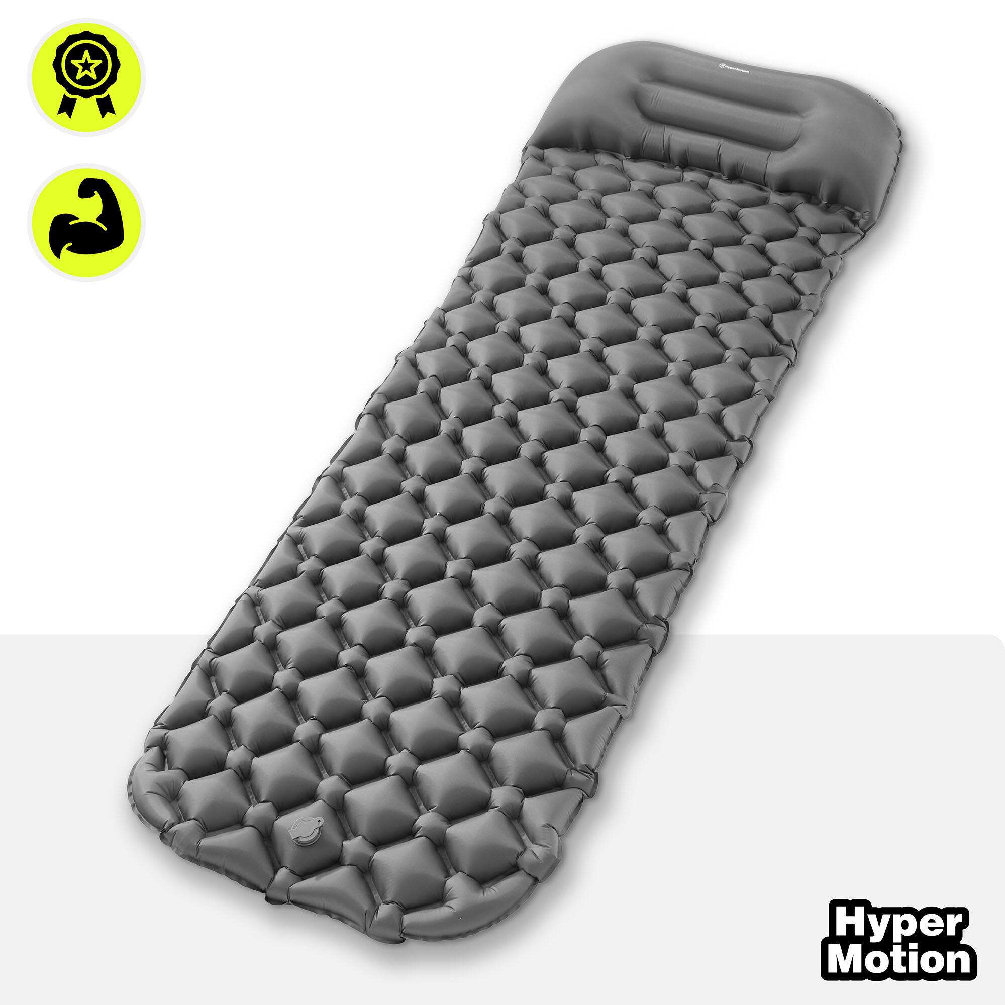 Colchón de acampada - Hinchable ultraligero, almohada - gris 4/9
