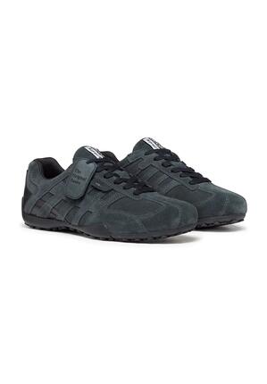 Geox SNAKE Herren Leder Sneaker U66NVA 022BC C9004 Schnürschuh dunkelgrau