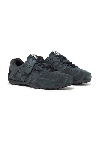 Geox SNAKE Herren Leder Sneaker U66NVA 022BC C9004 Schnürschuh dunkelgrau