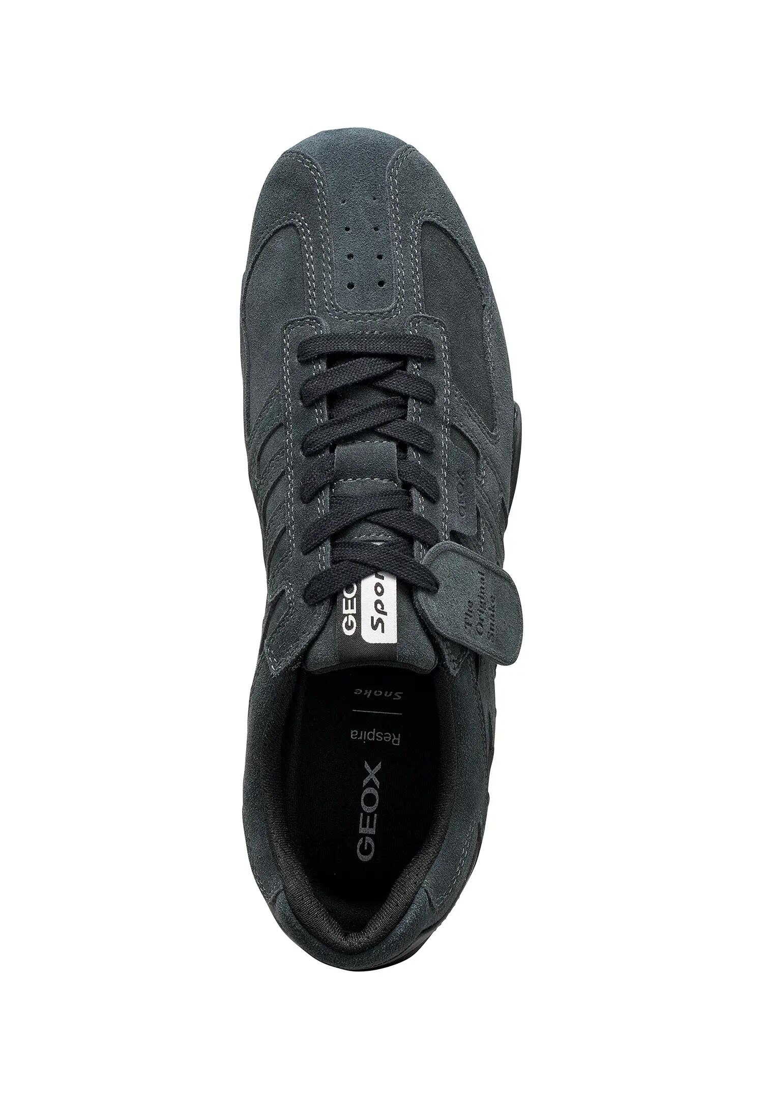 Geox SNAKE Herren Leder Sneaker U66NVA 022BC C9004 Schnürschuh dunkelgrau 5/6