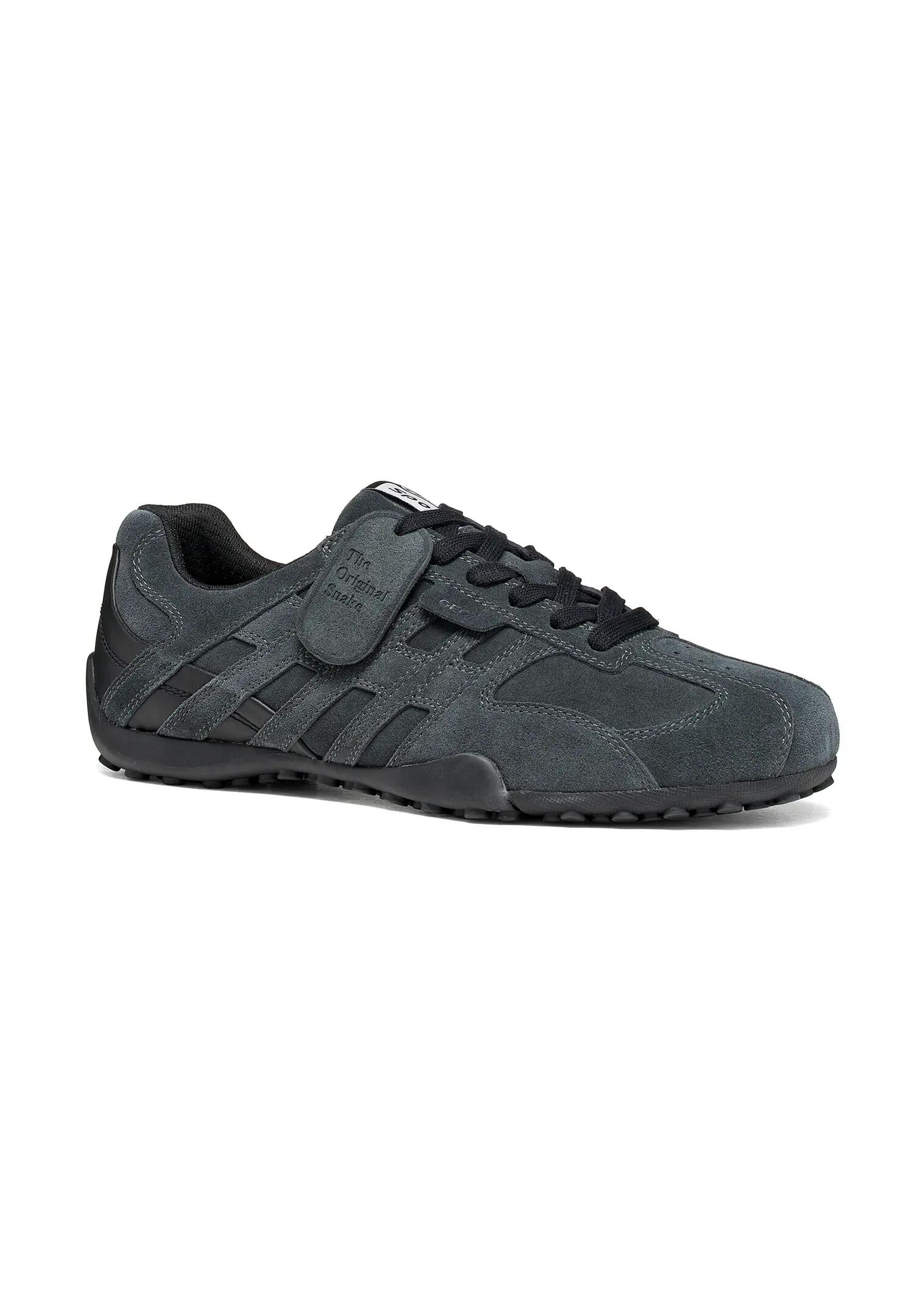 Geox SNAKE Herren Leder Sneaker U66NVA 022BC C9004 Schnürschuh dunkelgrau 2/6