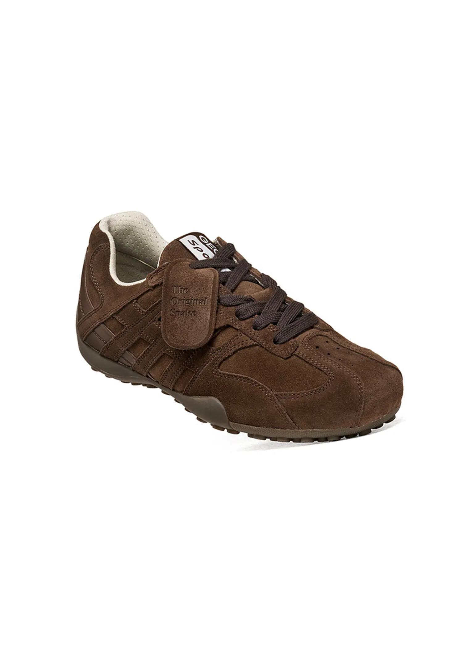 Geox SNAKE Herren Leder Sneaker U66NVA 022BC C6006 Schnürschuh dunkelbraun 1/4