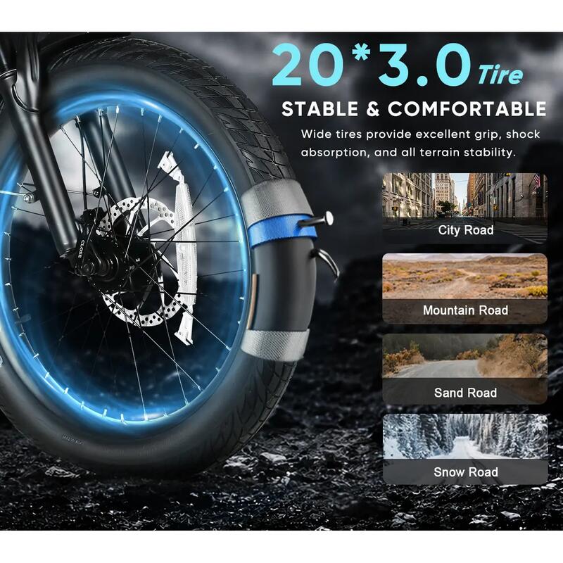 Bicicletă electrică pliabilă de oraș SAMEBIKE CY20 Pro cu Shimano 7