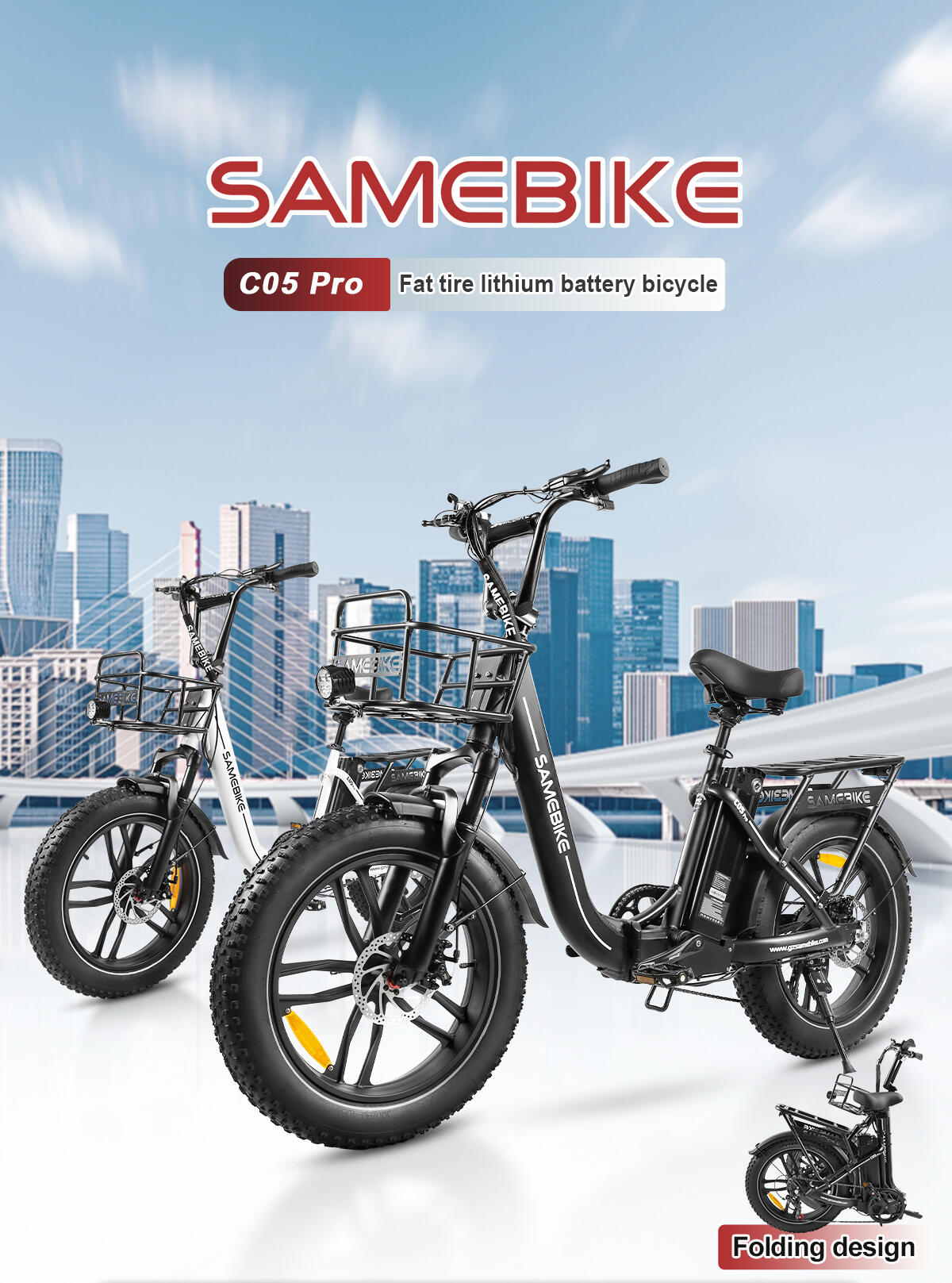 Bicicleta eléctrica para adultos SAMEBIKE C05PRO Batería 36V 13Ah 5/15