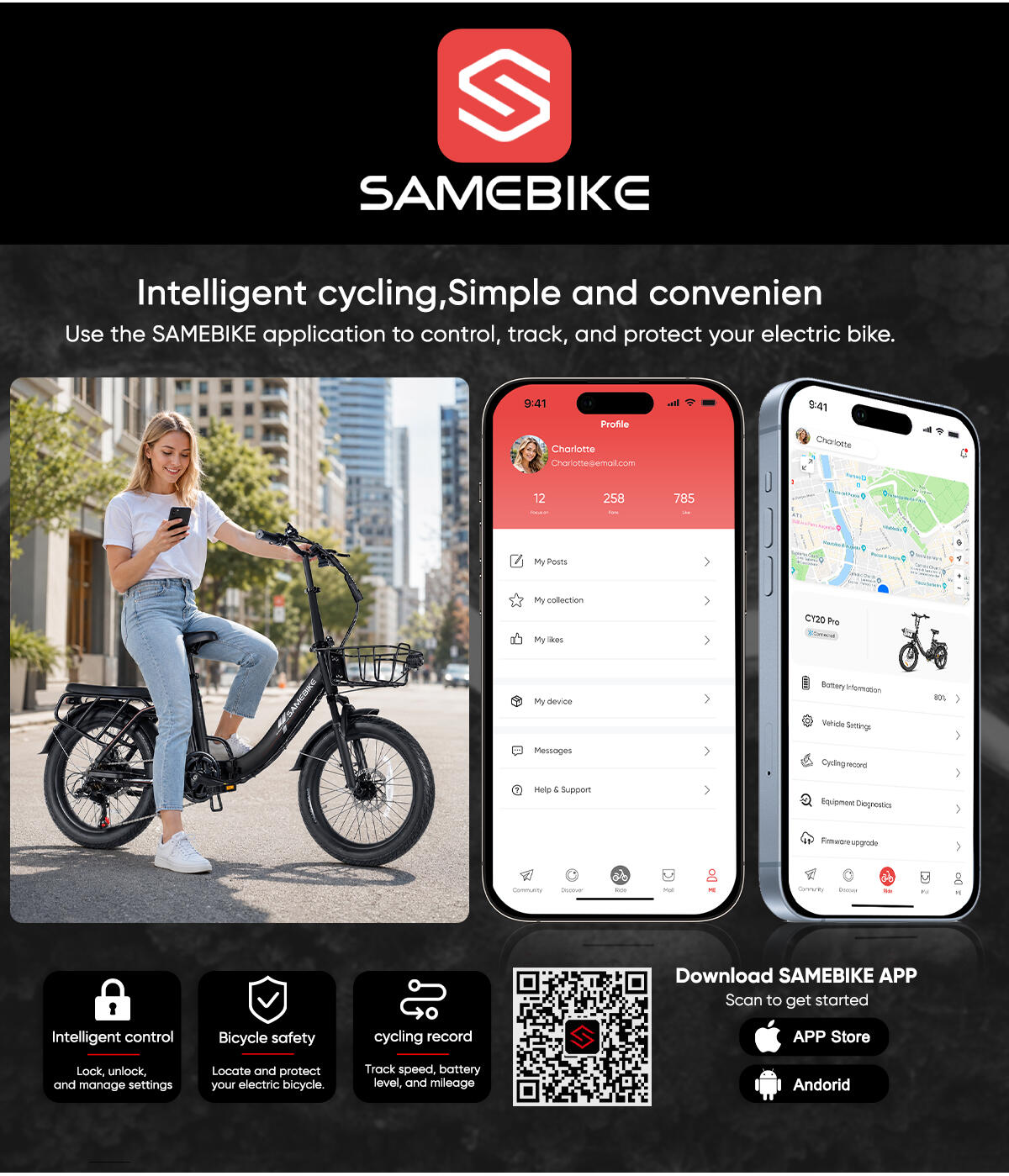 SAMEBIKE CY20 Pro elektrische fiets met 36V 13Ah accu 3/7