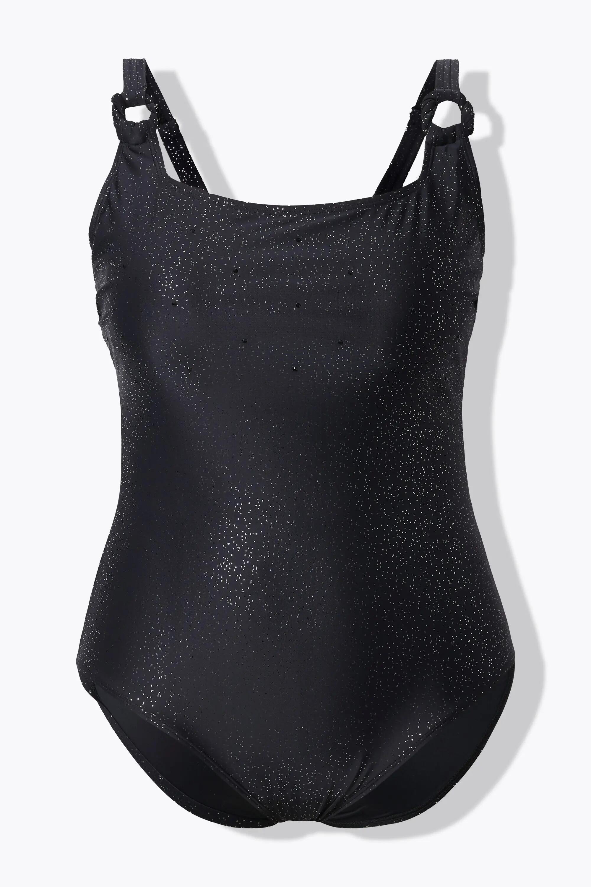 Damen Badeanzug Metallic-Effekt Softcups Träger verstellbar 12/13