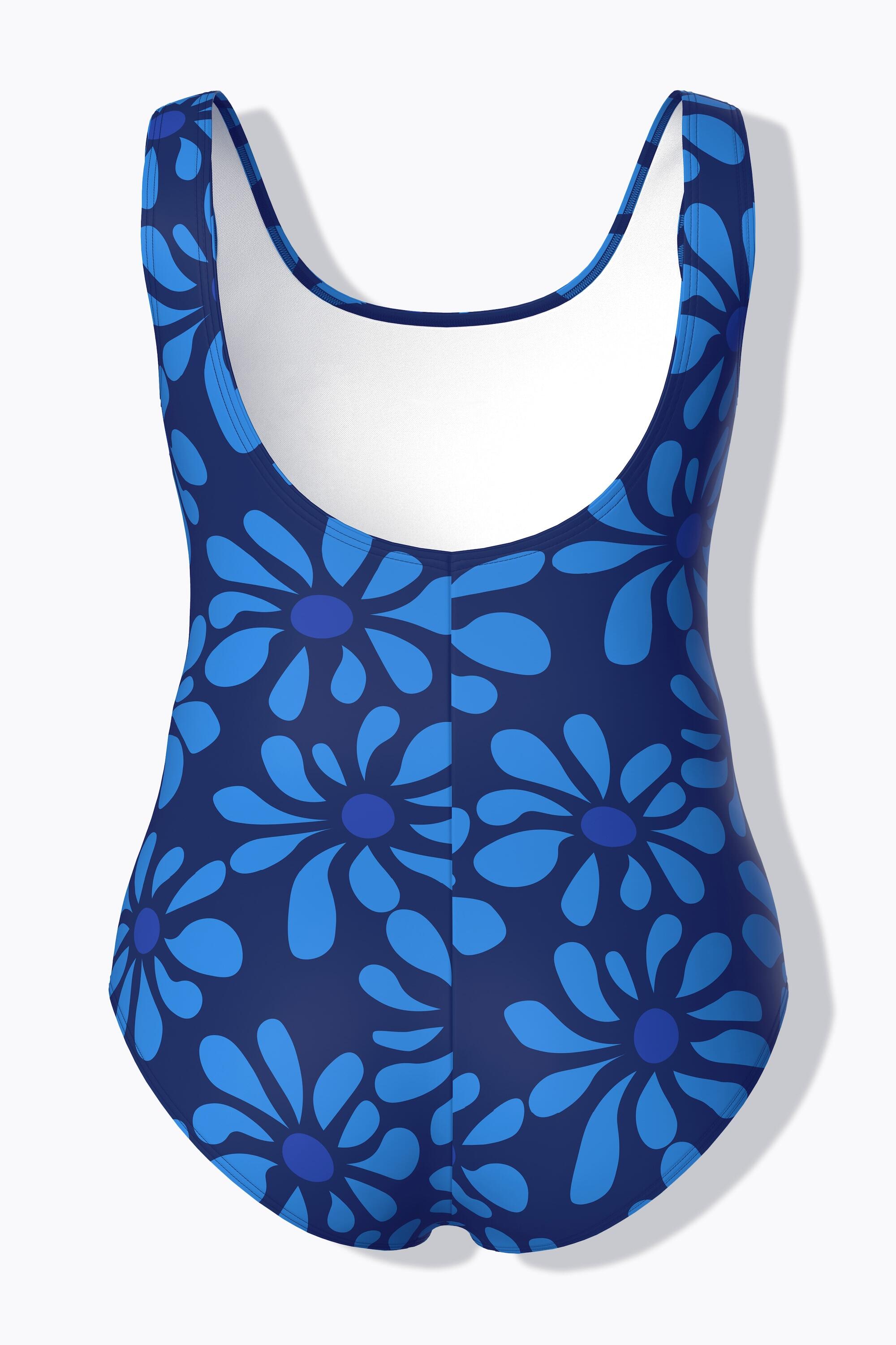 Femme Maillot de bain à fleurs décolleté rond sans bonnets souples 7/7