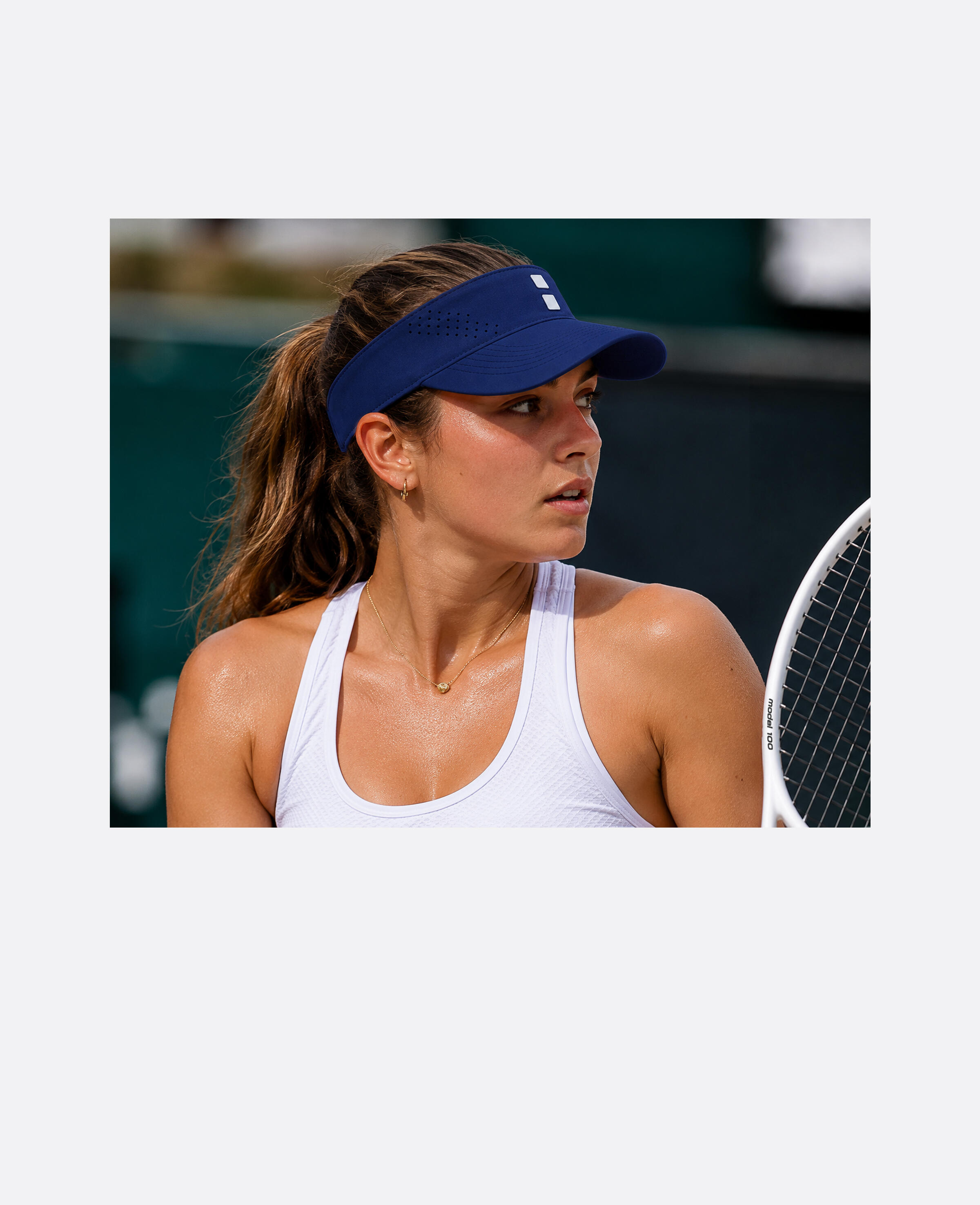 Dames zonneklep Tennis/Padel “Play” Marineblauw 2/2