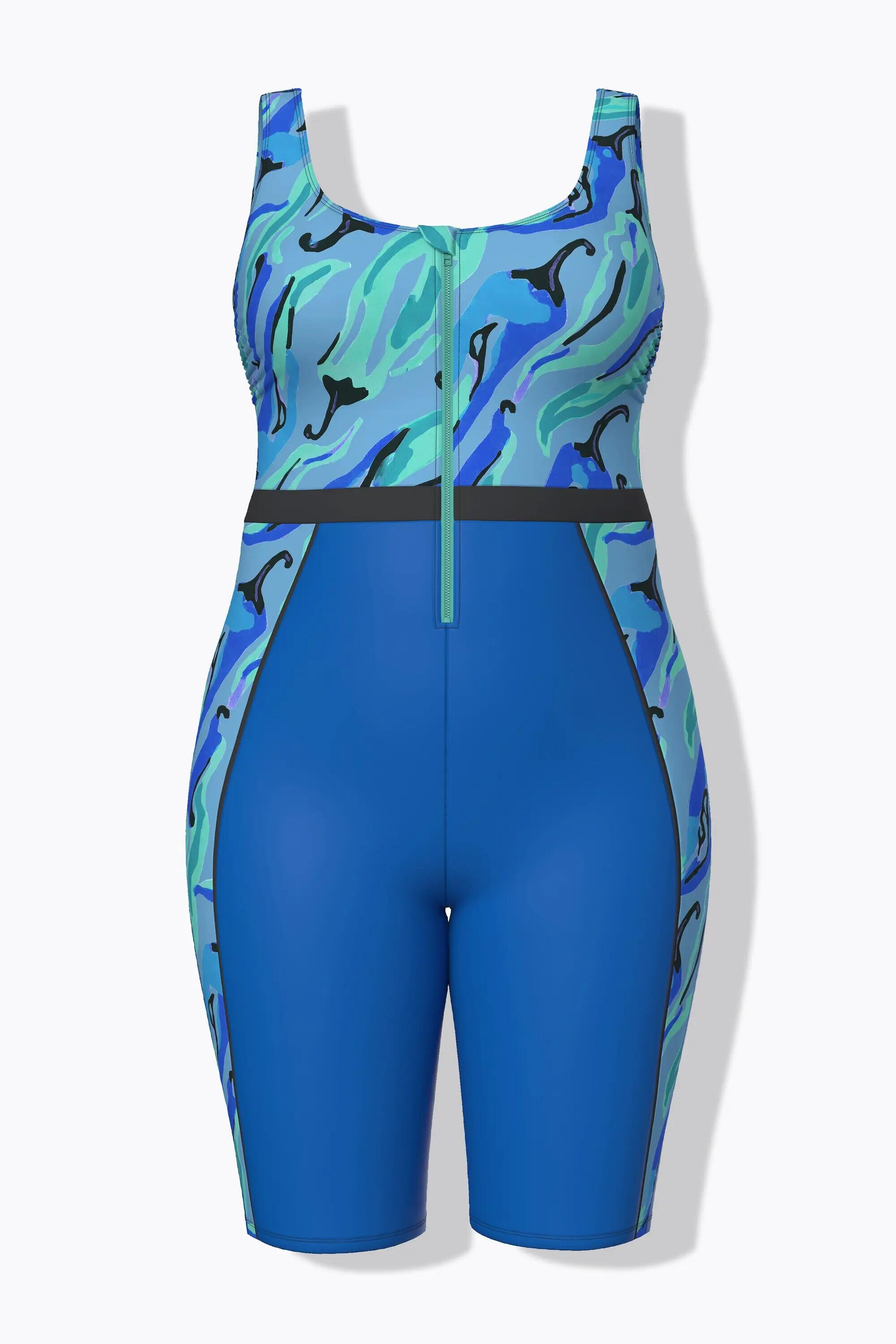 Femme Maillot de bain sans bonnets souples motif piments et fermeture zippée 12/13